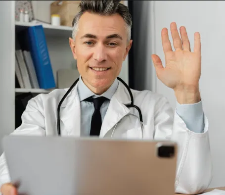 Online MMJ consultations Patient on a secure online Massachusetts Medical Marijuana Card consultation